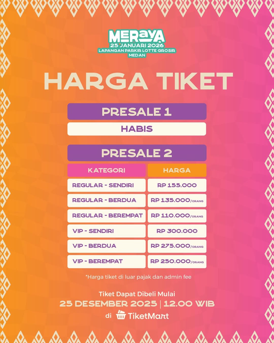 Harga Tiket Meraya